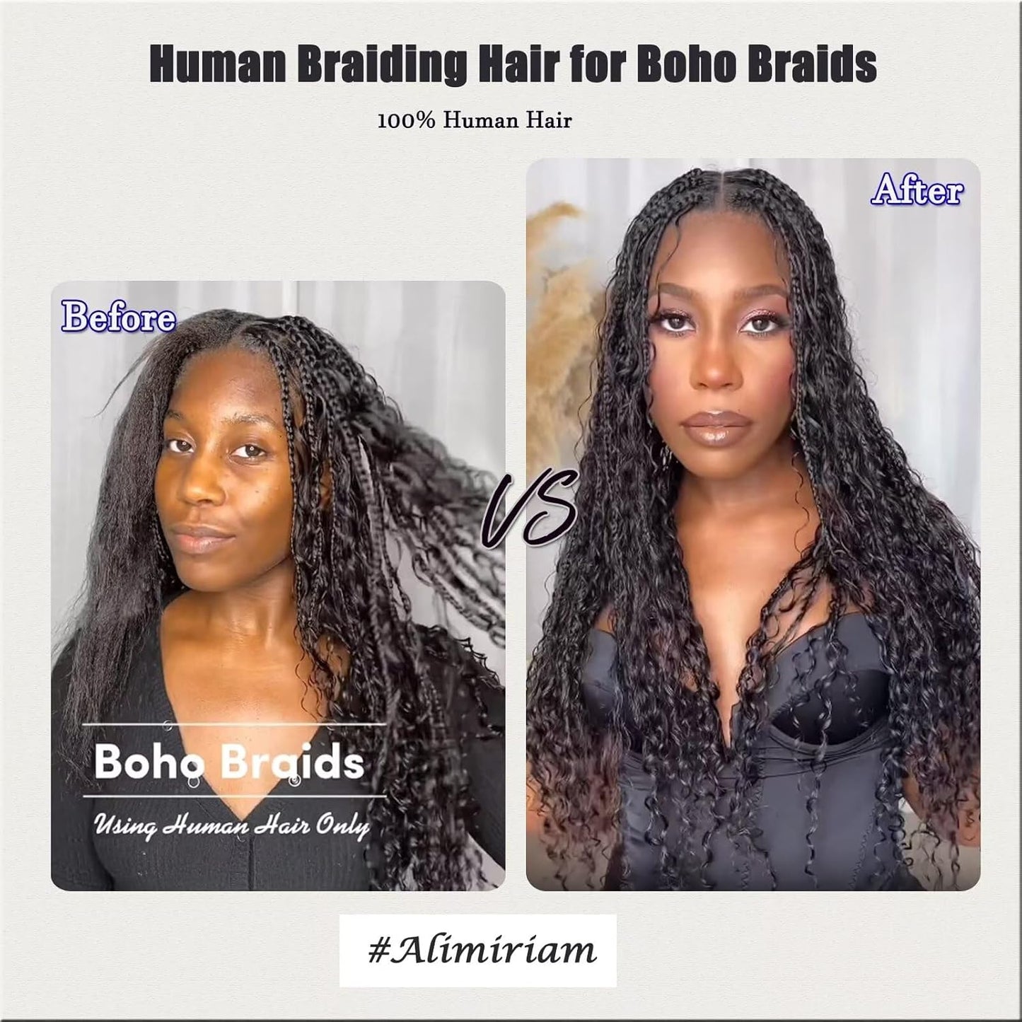 Human Braiding Hair 100G 22 Inch Deep Wave Bulk Human Hair for Braiding Hair 100% Virgin Human Hair Micro No Weft Human Hair Extensions 2Bundles(Natural Black#,22Inch)